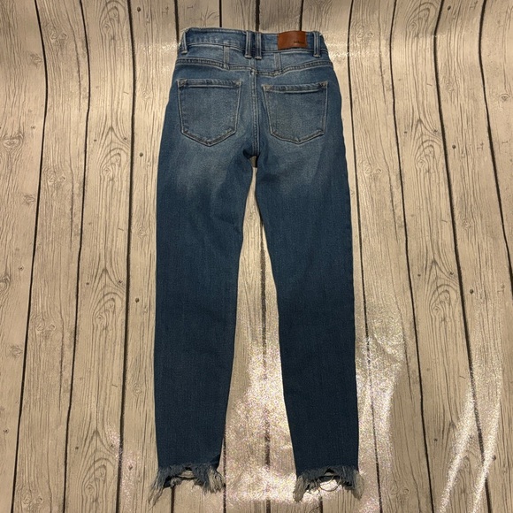 Boheme Dark Blue Skinny Jeans premium denim size 23 raw hem - Picture 6 of 9